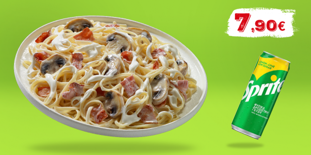 Every Tuesday  enjoy pasta & a soft drink 330ml for 7.90€