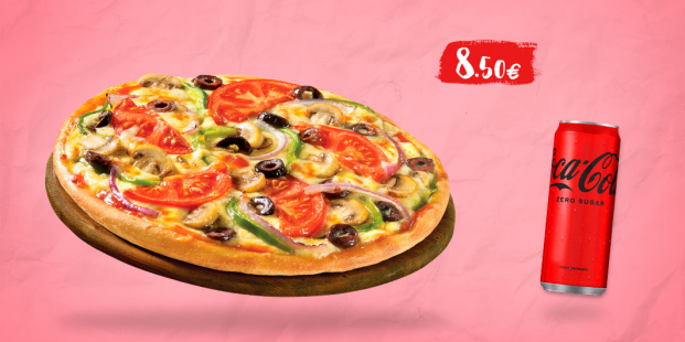Κάθε Τρίτη απολαμβάνεις Πίτσα 10τμχ. & 1 Αναψυκτικό 330ml. μόνο με 8.50€!